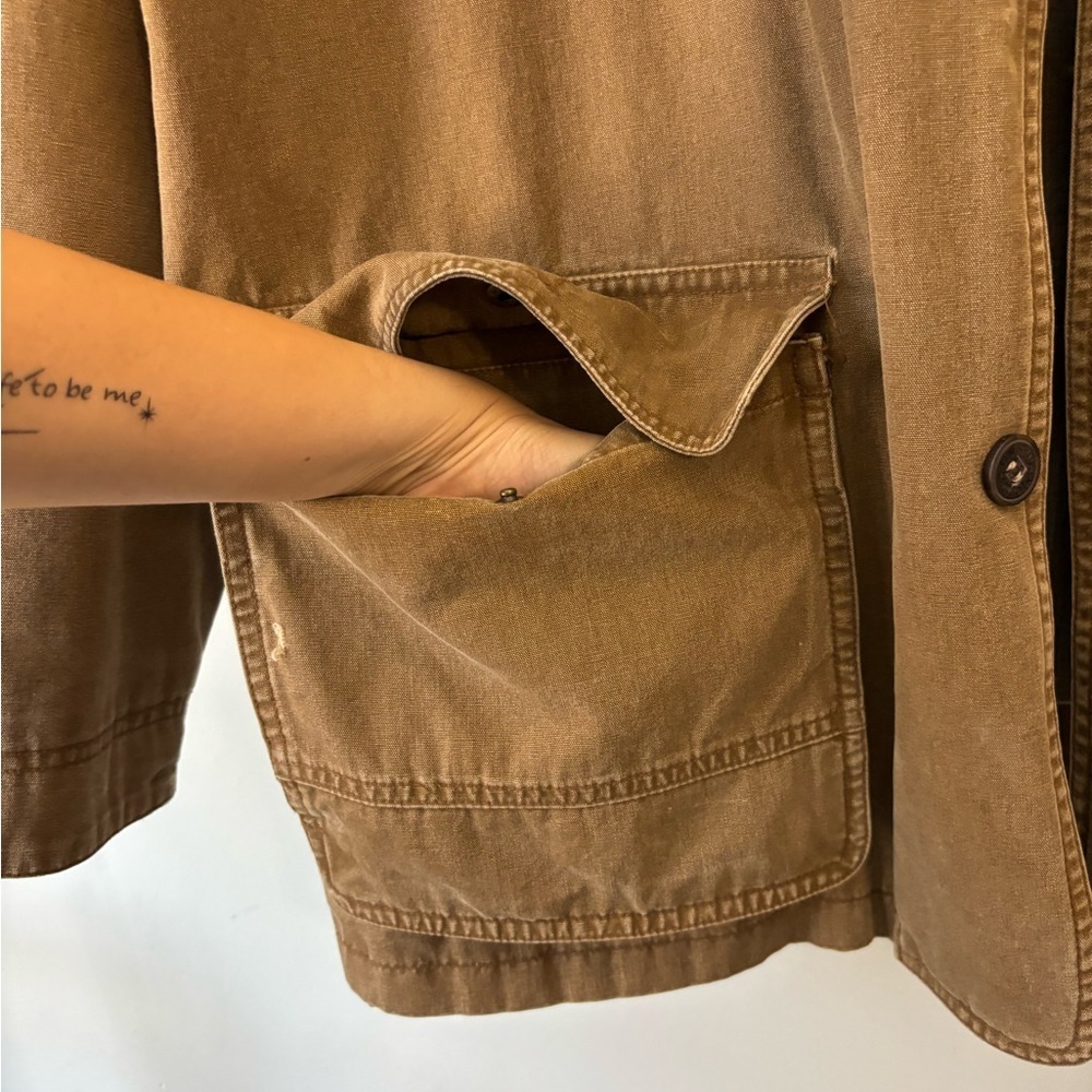 Vintage Men Barn Levis Distressed Tan Brown Jacket Corduroy Plaid Jacket Large - Picture 5 of 15